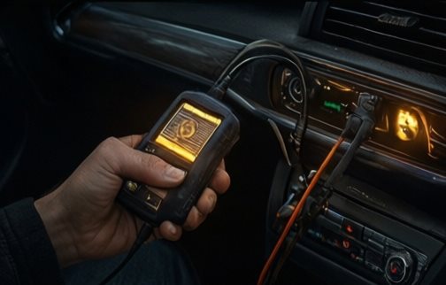 Подключение диагностического сканера к разъёму автомобиля